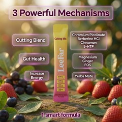 LeeFar Cutting Mix Powder Stick, Berberine Yerba Mate Supplement, 30 Servings