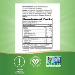 Organic MCT Oil 16 Fl Oz Brain and Body Fuel from Coconuts C8 Caprylic Acid