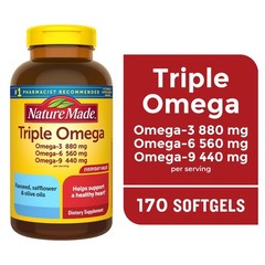3 6 9 Softgels Dietary Supplement 170 Softgels for Heart Brain Health