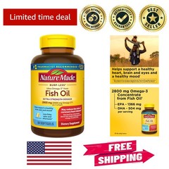 Extra Strength Omega 3 Fish Oil 60 Softgels – Optimal Heart, Brain & Mood Health