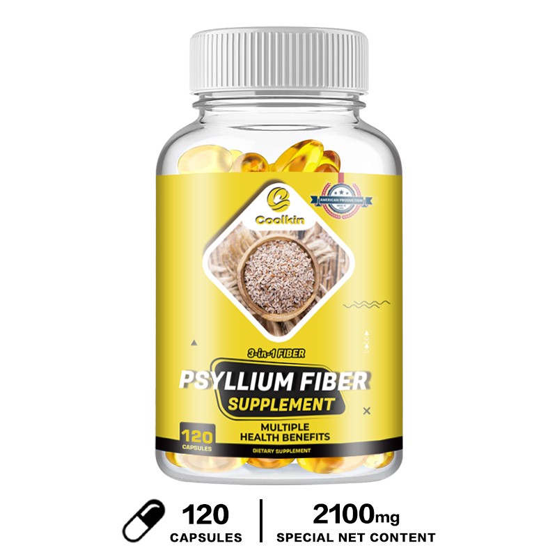 3-in-1 Psyllium Fiber Supplement 2100mg – Gut and Heart Health,Digestive Support