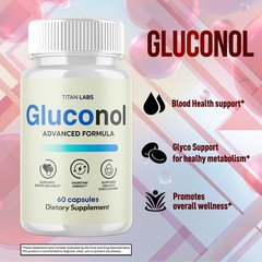 (1 Pack) Gluconol Advanced Blood Health Support Supplement Gluco Nol 60 Capsules
