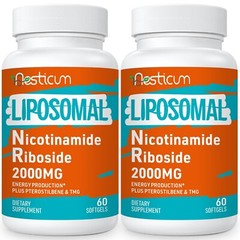 2000 MG Liposomal Nicotinamide Riboside Supplement, High 60 Count (Pack of 2)