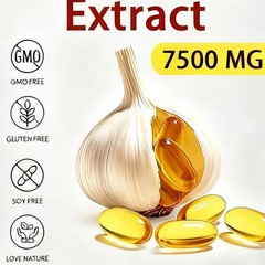 300 Softgels, 1X Elare Aged Garlic Extract, 7500mg Odorless | Heart & Immune