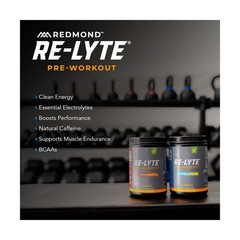 REDMOND Re-Lyte Pre-Workout Drink Mix, Blueberry Lemonade, 15.87oz