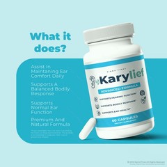 Karylief Official, Premium Ear Health Support Supplement for Tinnitus 60ct