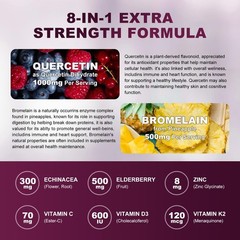 2 Pack Quercetin Gummies – Quercetin with Bromelain 2378mg – Blend with Elder…