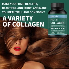 Multi Collagen Capsules – Hydrolyzed Protein Peptides -Type I,II,III,V,X