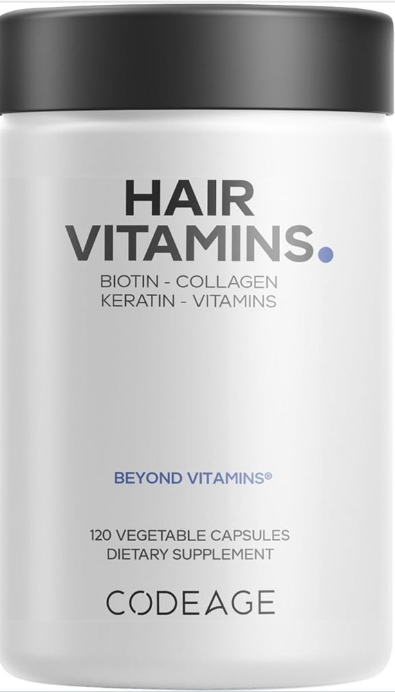 EXP:11/18/2028 CODEAGE Hair Vitamins 120 Capsules w/Biotin, Collagen & Keratin