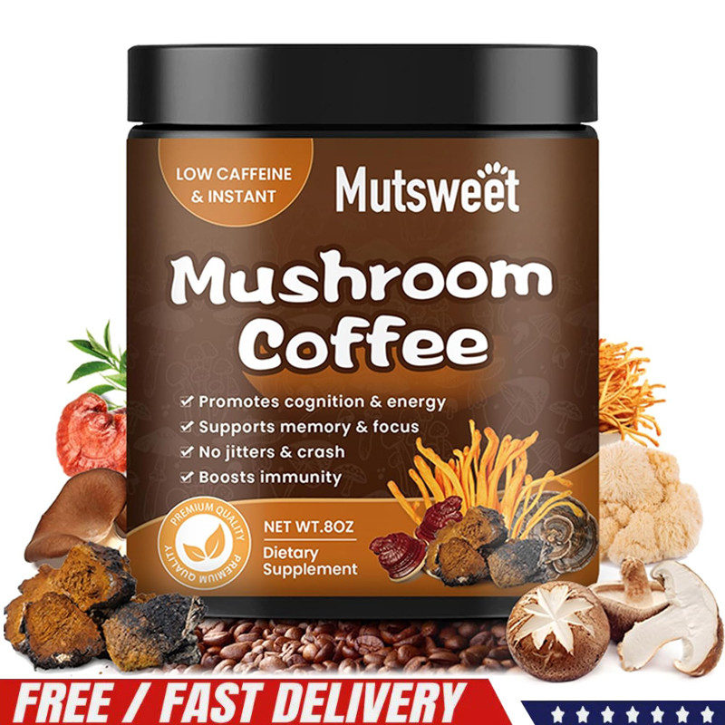 Organic Lion’s Mane Mushroom Instant Coffee – Brain & Memory Focus, 227g