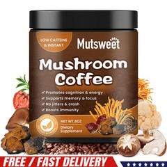 Organic Lion’s Mane Mushroom Instant Coffee – Brain & Memory Focus, 227g