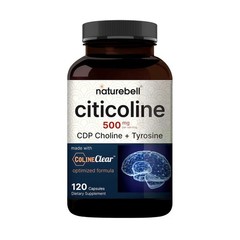 NatureBell Citicoline 500mg 120 Capsules CDP Choline Focus – 60 Servings