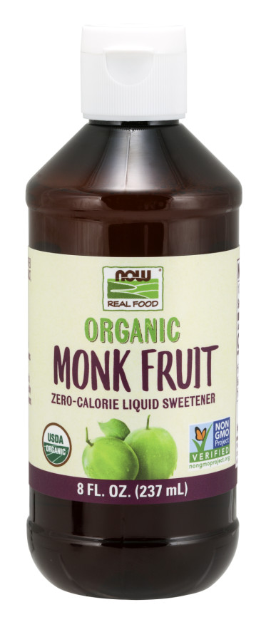 NOW Foods Monk Fruit Liquid Organic 8 Oz Zero Calorie Liquid Sweetener 07/28EXP