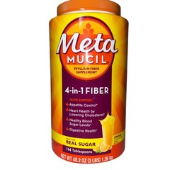 Metamucil 4-in-1 Real Sugar Fiber Orange 48oz Powder BB 11/2028