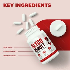 Glyco Result Capsules, GlycoResult Blood Support & Metabolic Balance Pills 60ct