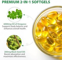 Resilia Oregano Oil Capsules 120 Count 6000mg Oil of Oregano with Black Seed oil