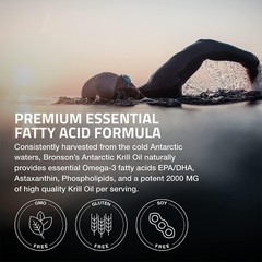 Non-GMO Antarctic Krill Oil 2000 mg with Omega-3s – 120 Easy-to-Swallow Softgels