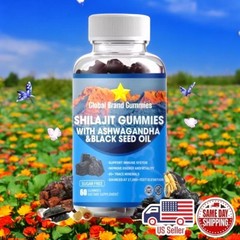Shilajit Gummies 800MG w/ Ashwagandha & Black Seed Oil 60 Ct Special