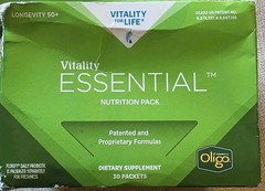 Melaleuca Vitality For Life Longevity 50+ Essential Nutrition Pack, 30 Packets