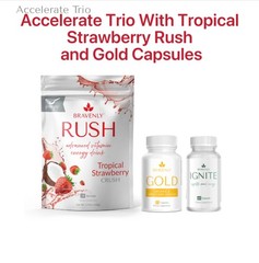 New Bravenly global Accelerate Trio Tropical Strawberry Rush Gold Capsules