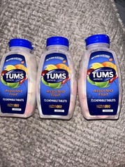 3 PK ~ Tums Ultra 1000 Assorted Fruit 72 Chew Tablets (3 pack )