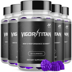 (5 Pack) Vigor Titan Male Gummys Advanced Male Health Support 300 Gummies