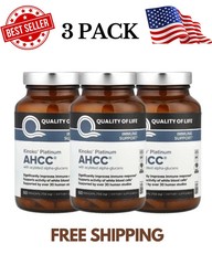 Kinoko Platinum PACK, 3 AHCC, Immune Support, 750 mg, 60 capsules each 180 total