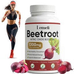 3x Lemeli Beetroot – 1300mg, Lemeli Beet Root Supplement 60 Capsules