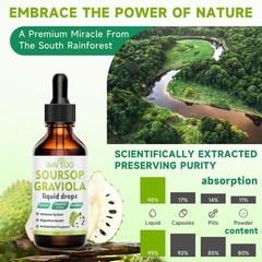 Antioxidant-Rich Soursop Drops – 2000mg Liquid Supplement – 2 Bottles of 120ml