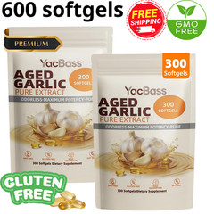 Aged Garlic Extract 7500mg Odorless Softgels Supplement Heart Immune 600 Softgel