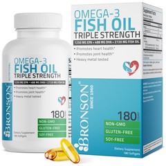 Bronson Omega 3 Fish Oil Triple Strength 2720 mg, High 180 Count (Pack of 1)