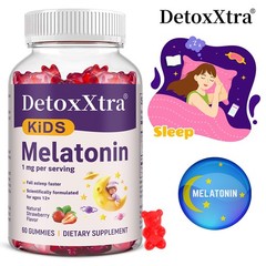 Kids Sleep Gummies Natural Strawberry 1 Mg 60 Gummies Scientifically Formulated