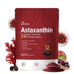 10 in 1 Astaxanthin 12mg Supplements Softgels, 4 Month Supply, 1 Bag