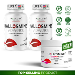 Hallosmine Advance Diosmin 120ct + Free Hallosmine cream | Veins supplements