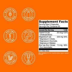 Live Conscious Magwell Magnesium Zinc & Vitamin D3 – 120 Count (Pack of 1)