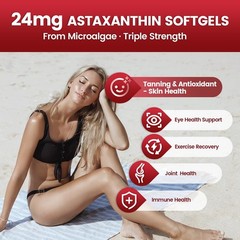 Potent 10in1 Astaxanthin 24mg Eye, Joint, Skin Health & Antioxidant Boost