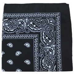Pack of 5 X-Large Paisley Cotton Printed Bandana – 27 x 27 inches Black