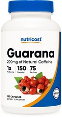 2 Pack – Nutricost Guarana Natural Caffeine 150 Capsules Per