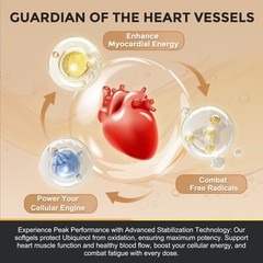 Ubiquinol CoQ10 200mg Softgels, 4-in-1 Powerful Antioxidant for Heart and Vas…