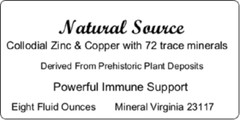 Natural Source Colloidal Zinc & Copper with 72 trace minerals – Eight Oz Bottle