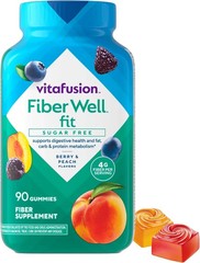 Vitafusion Fiber Well Fit Fiber Supplement Gummies – Berry & Peach 90ct Exp 4/26