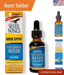Colloidal Silver 500PPM, Amber Brown Liquid Immune Support, 1 Fl Oz Pack of 1