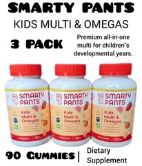 3 Pack Original SmartyPants Kids Multi & Omegas Dietary Supplement Made in USA