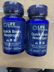 Life Extension Quick Brain Nootropic 2X30caps Bacopa/Gotu Kola/Marigold/FloraGlo