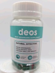 DEOS Body Deodorizing Supplement Natural Organic 30 Caps Each 3pk Exp 1/28