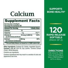 Nature’s Bounty Calcium 1200 mg with Vitamin D3 – Bone Health 240 Count
