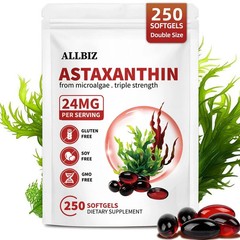 Astaxanthin 24mg | 250 Softgels | 250-Day Supply 250 Count (Pack of 1)