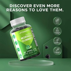 Moringa Oleifera Gummies, Sugar-Free, Antioxidant Support for Daily Vitality
