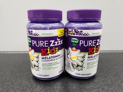 Lot of 2 Vicks Pure Zzzs Kidz Melatonin + Chamomile & Lavender 120 Gummies 08/26