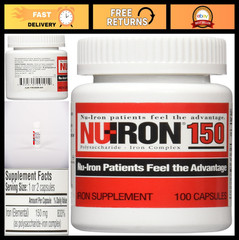 150mg Iron Supplement – 100 Capsules for Energy & Blood Health Support